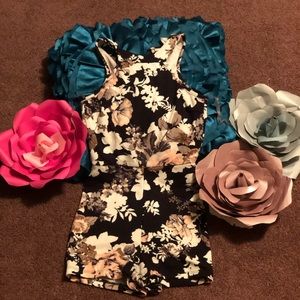 Floral shorts romper